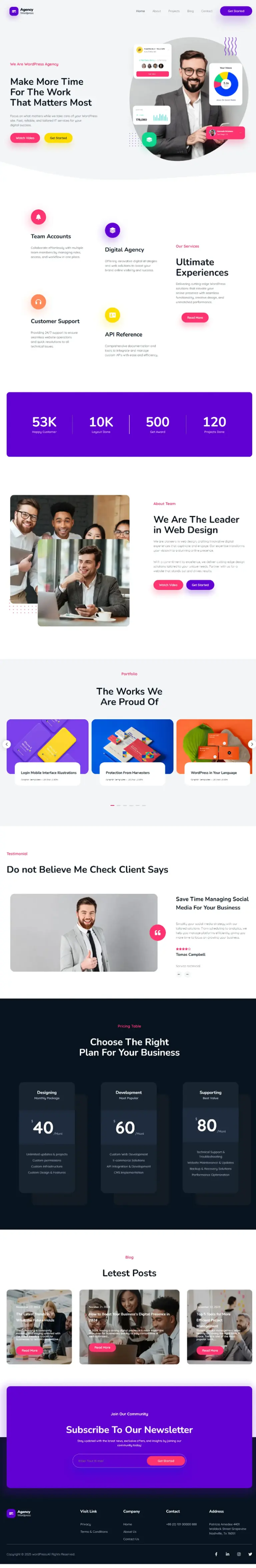 Početna stranica agencije za web dizajn - portfolio projekat